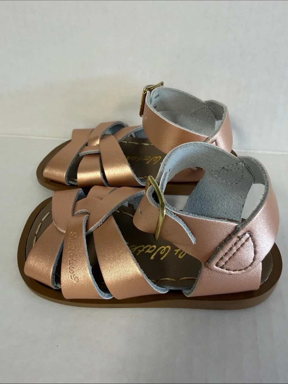 Rose Gold Metallic Salt Water Sandals NEW 4